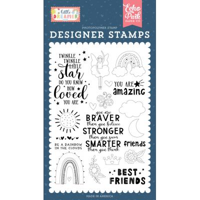Echo Park Little Dreamer Girl Clear Stamps - Best Friend